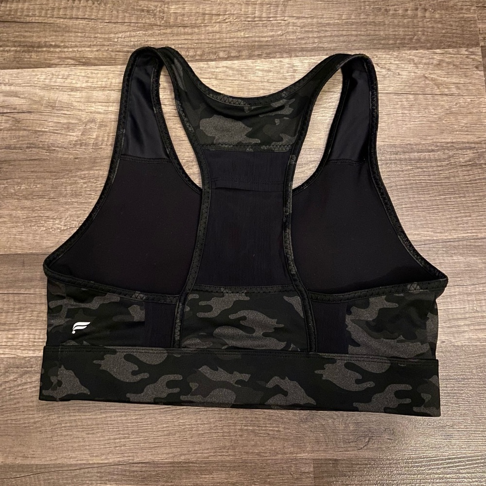 Fabletics Camo Racerback Sports Bra - Picture 2 of 5